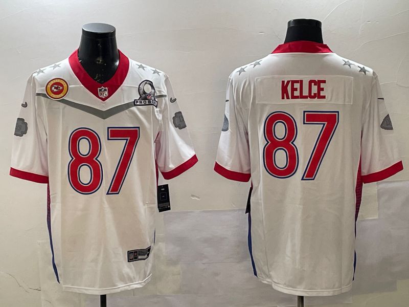 Men Kansas City Chiefs #87 Kelce White All star 2025 Nike Vapor Limited NFL Jersey style 5->kansas city chiefs->NFL Jersey